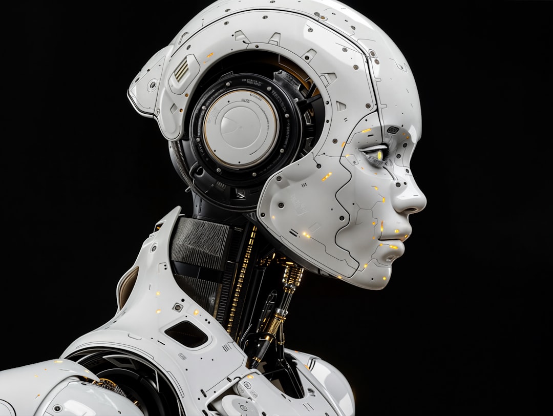 【ChatGPT】マルチモーダルとエージェント機能が進化！最新リリースを徹底解説 - A face of a humanoid robot, side view on black background