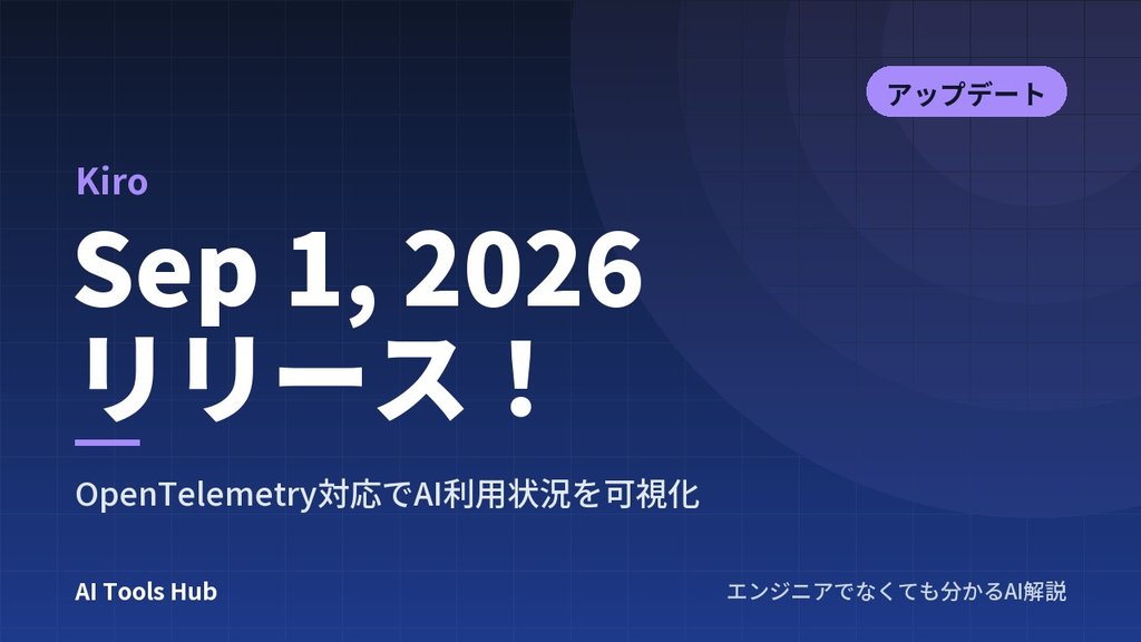 【Kiro】Sep 1, 2026リリース！OpenTelemetry対応でAI利用状況を可視化