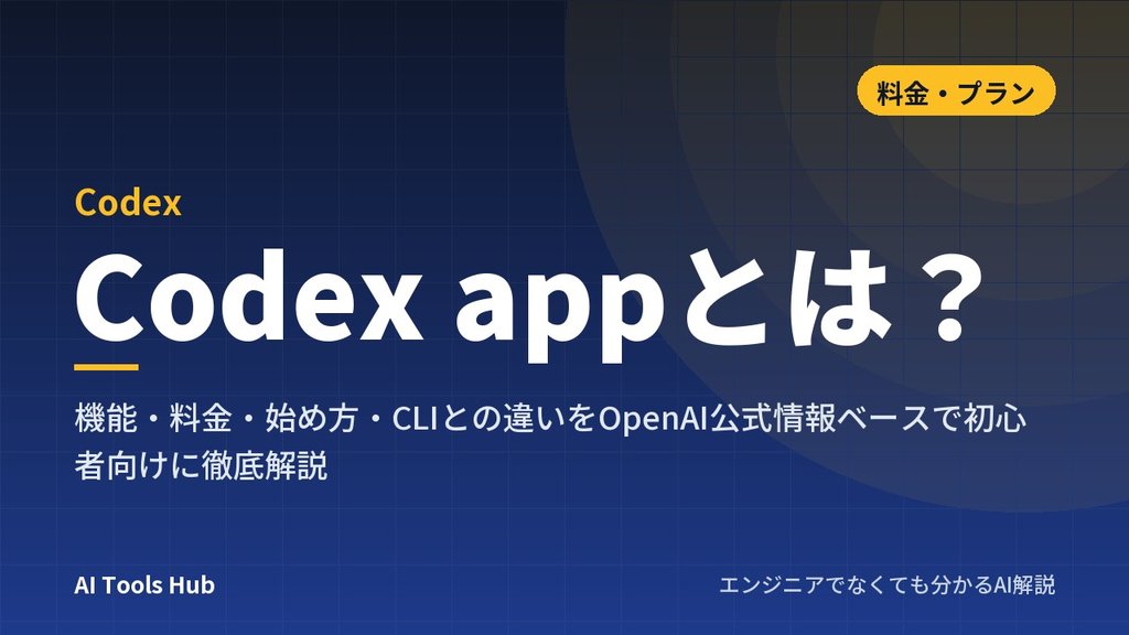 Codex appとは？機能・料金・始め方・CLIとの違いをOpenAI公式情報ベースで初心者向けに徹底解説