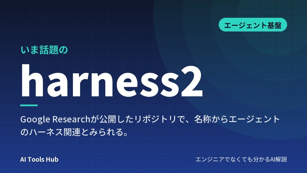 harness2とは？AIの仕事環境を自動で改善するGoogle公開の仕組みと使い方を解説
