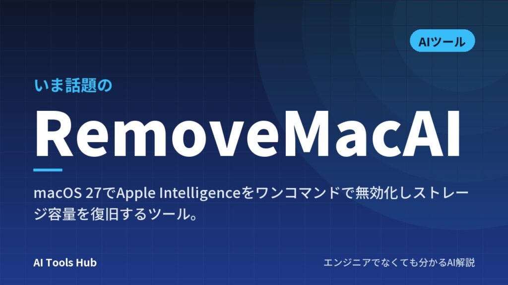 RemoveMacAIとは？MacのAI機能を止めて空き容量を増やす仕組みと使い方